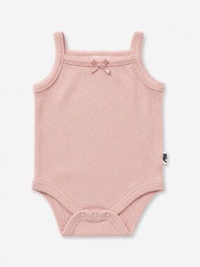 Rabbit + Bear Sleeveless Knit Baby Bodysuit with Bow
